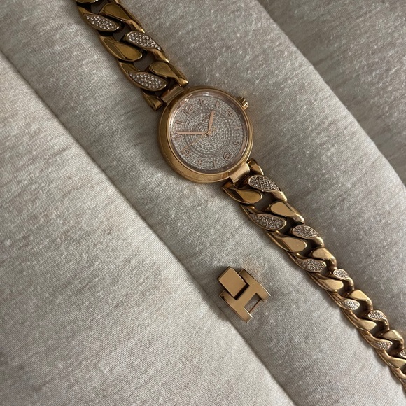 Michael Kors Women’s Gold Pave Crystal Wrap Watch - Picture 2 of 5